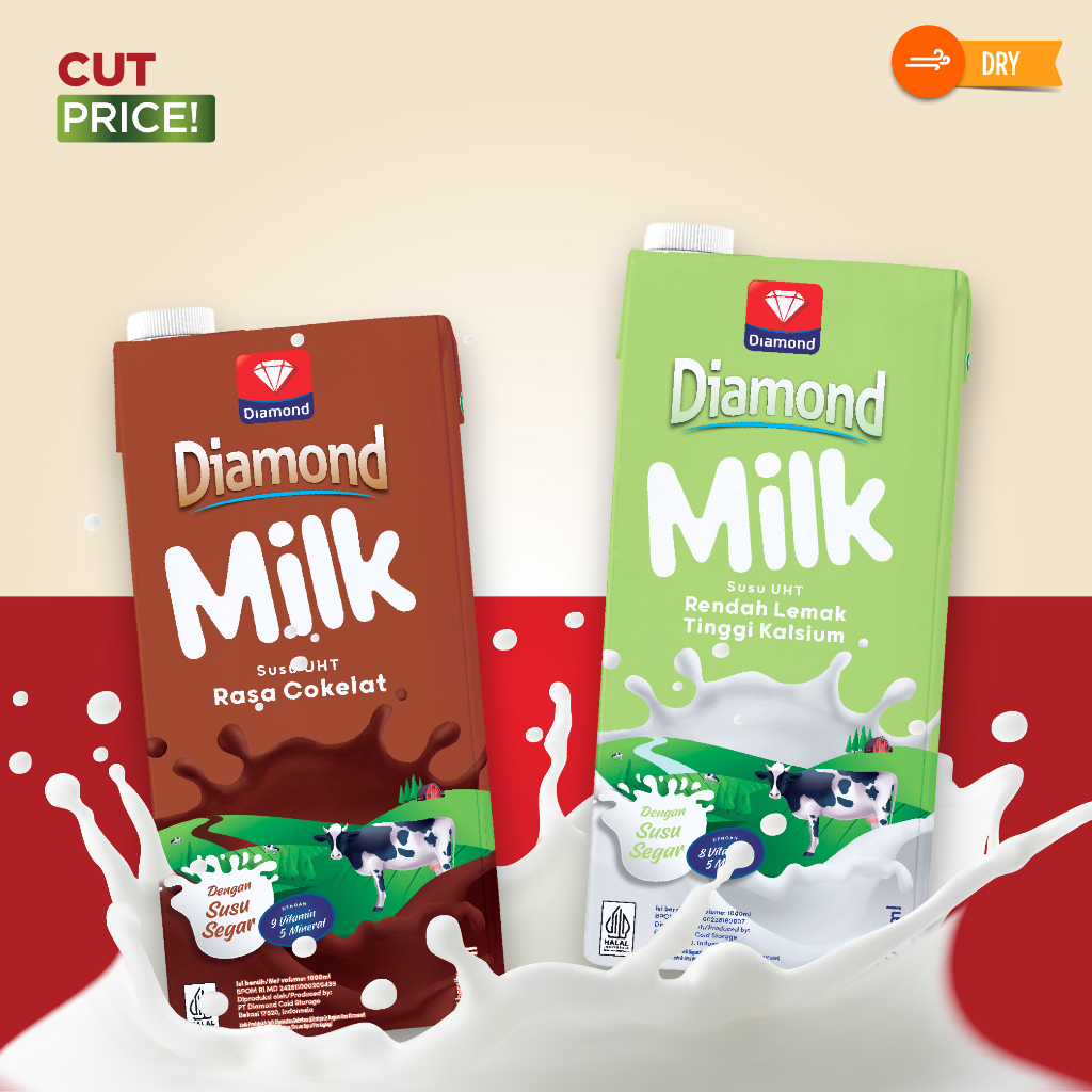 

PROMO DIAMOND UHT MILK CHOCOLATE & LO-FAT 1 LT @1PCS