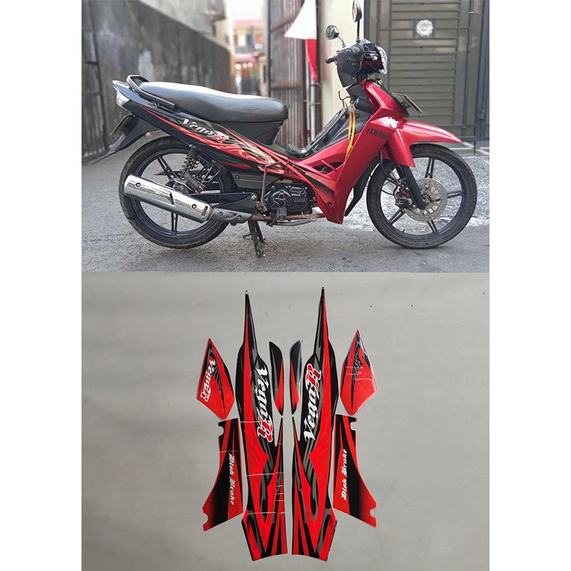 STRIPING STIKER LIS BODY MOTOR VEGA R NEW 2008 MERAH HITAM