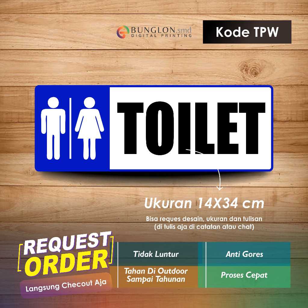 

STIKER TOILET + LAMINASI KODE TPW HITAM BIRU TUA