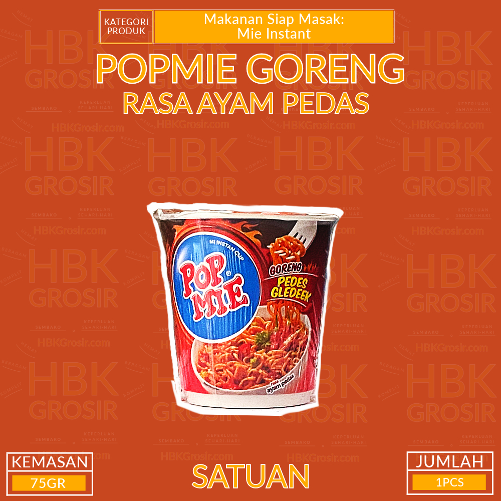 

Indomie Cup Pop Mie Goreng Rasa Ayam Pedas 75GR