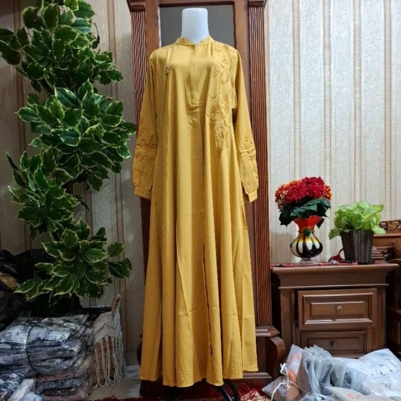 Gamis FREDELLA FASHION twill uniqlo stretch terbaru