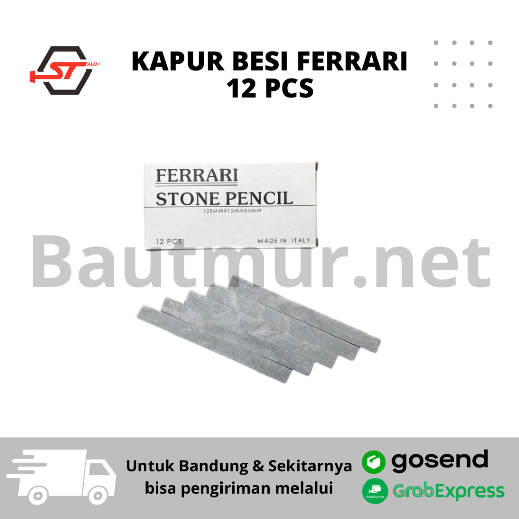 

Kapur Besi FERRARI 12 pcs - Stone Pencil - Pencil Steel