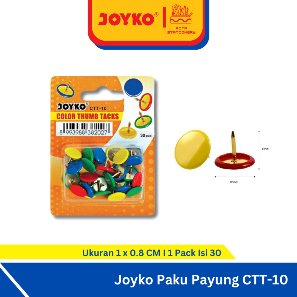 

Thumb Tacks / Pines / Paku Payung Joyko CTT-10 - 1 Pack isi 30