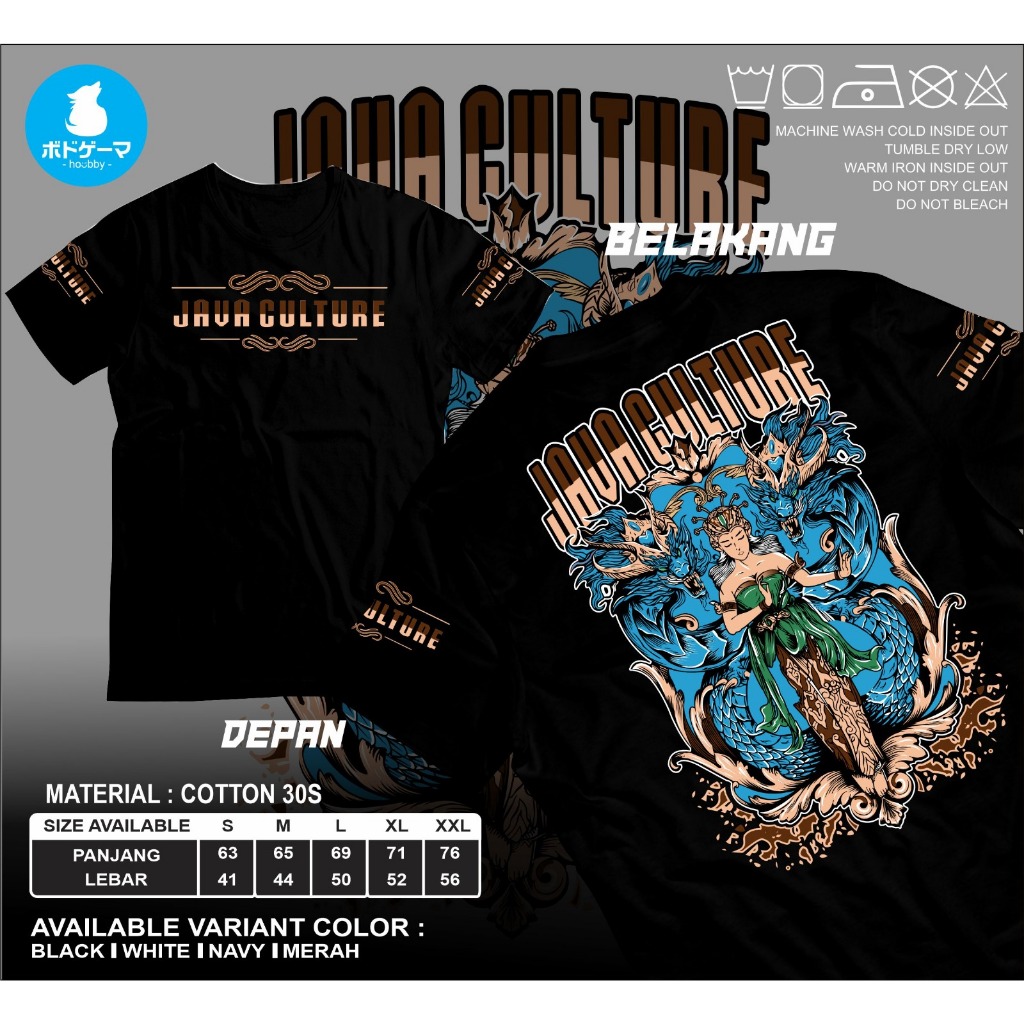 Kaos dewasa lengan pendek JAVA CULTURE Baju jumbo bahan katun design kekinian atasan casual modis fa