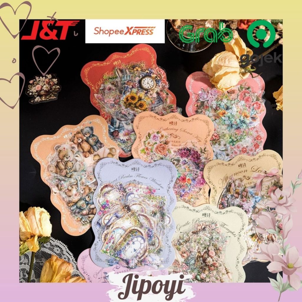 

40pcs Stiker Sticker Anti Air Shabby Chic Label Jurnal Bujo Journal Scrapbook Planner Aesthetic Lucu