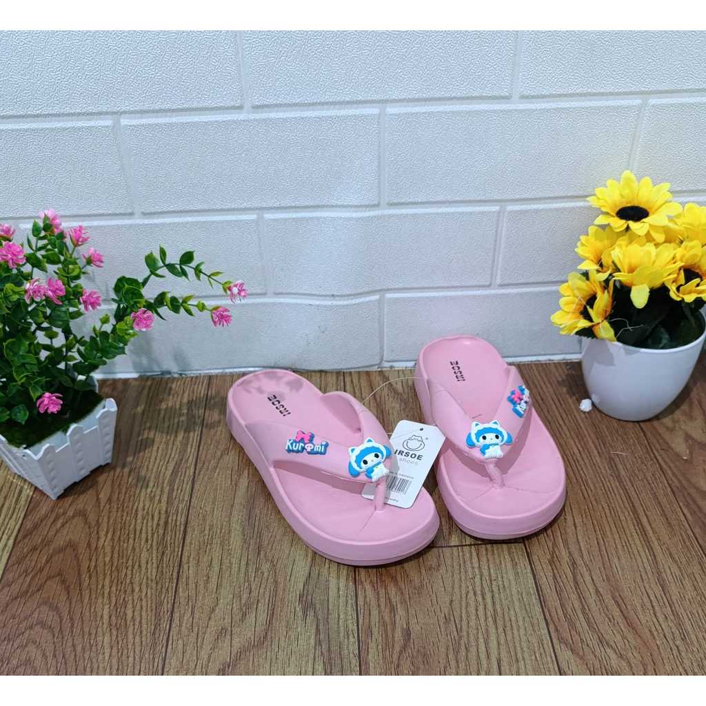 IRSOE Sandal Jepit Karet Anak Perempuan Motif Kuromi