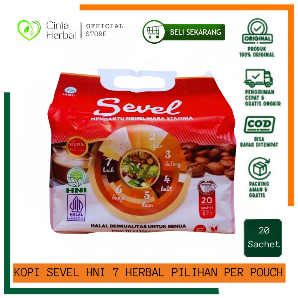 

Kopi Sevel Per Pouch | Serbuk Kopi Dengan 7 Herbal Pilihan | kopi 7 Elemen