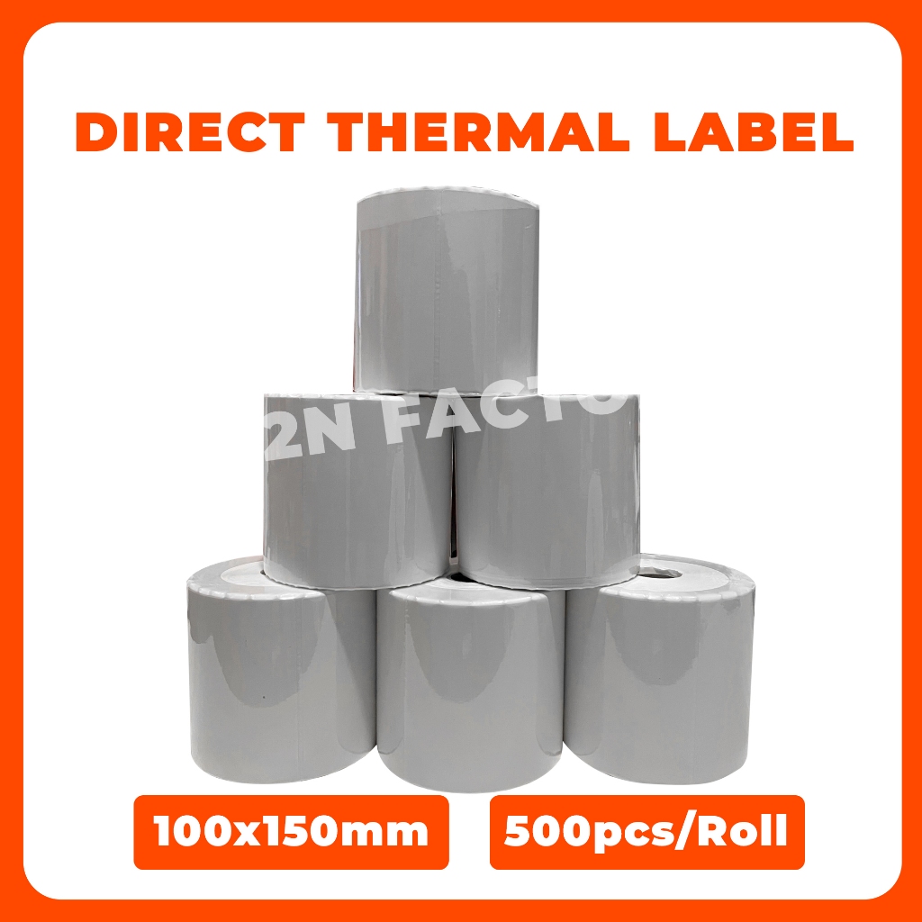 

Label Direct Thermal Sticker Uk.100 x 150 mm 1 Roll 500Pcs 4x6Inch N2N_Factory