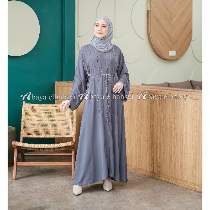 BIG SALE Exclusive Abaya 1103 Fursan Gamis Arab Hitam Kwalitas Boutique busui by Abaya elhabsyi