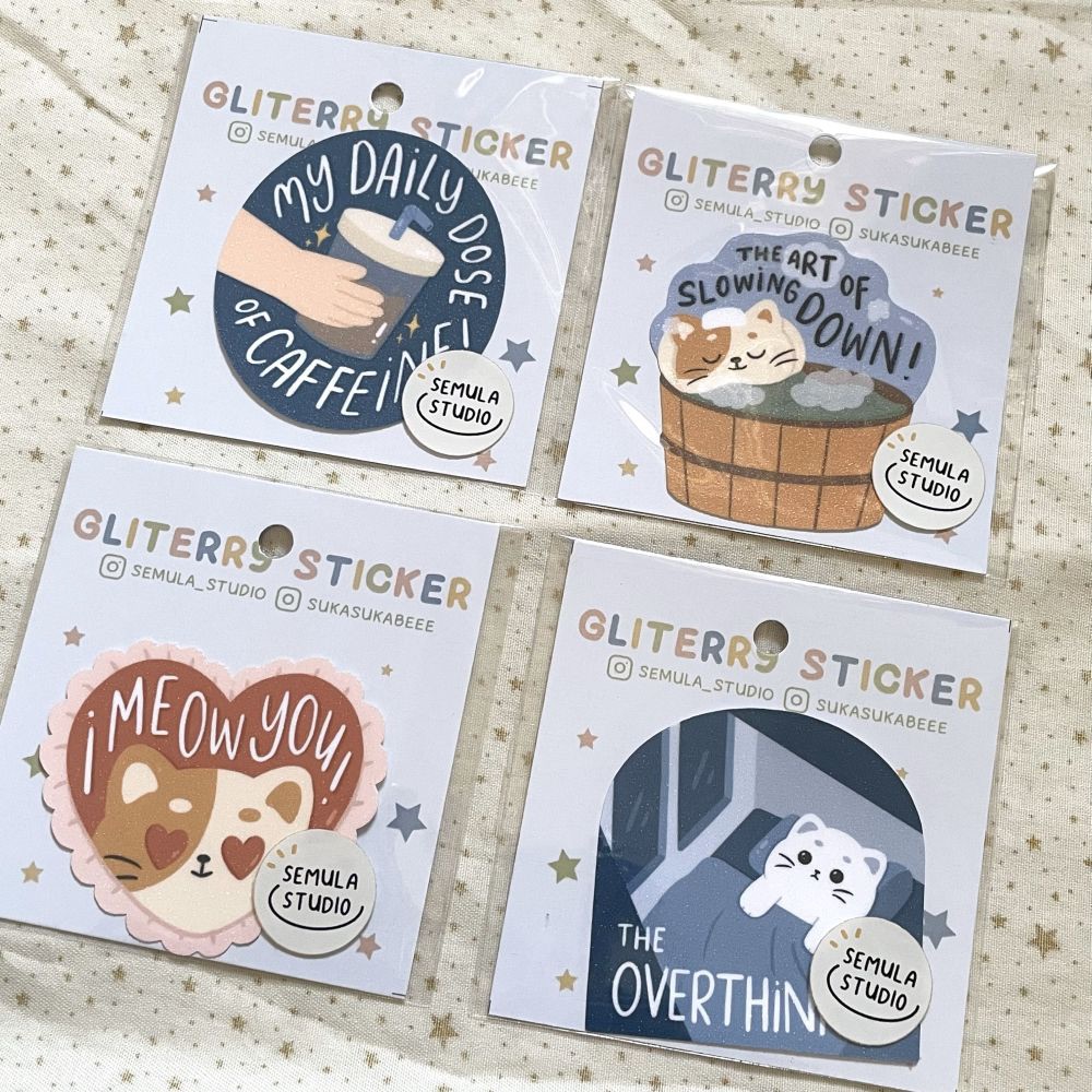 

Semula Studio - Glittery Sticker Die Cut / Stiker Satuan