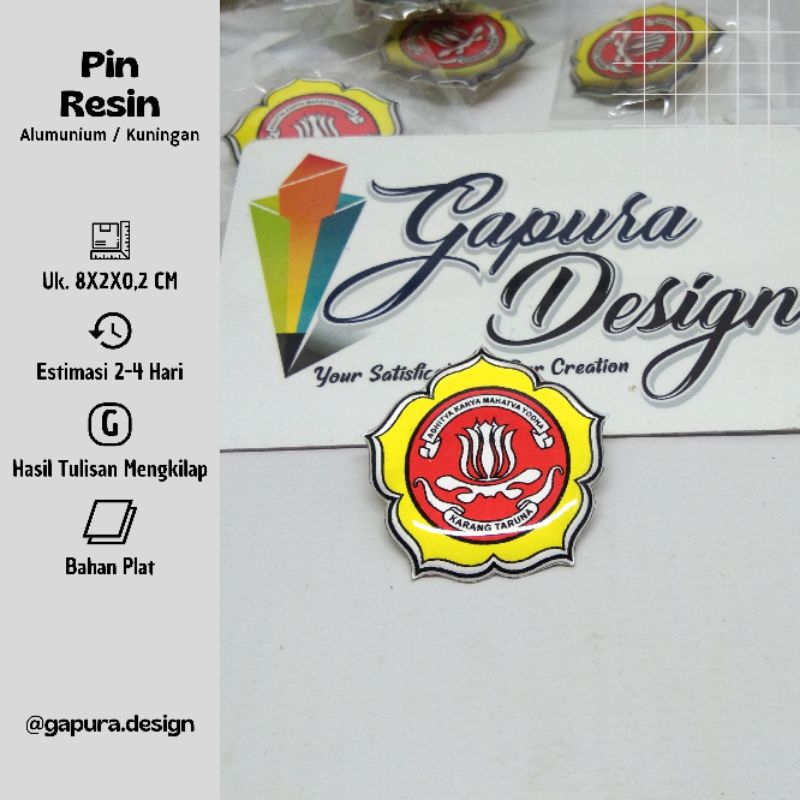 Pin Resin Kuningan/Pin Resin/Pin Logo