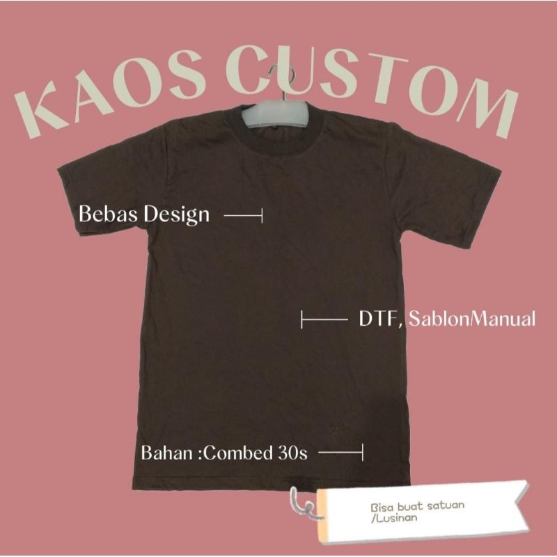 kaos polos coklat tua/coklat pramuka