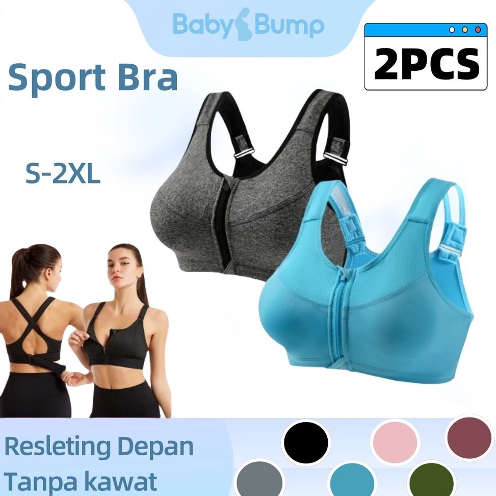 KODE E26K Sport bra jumbo resleting depan olahraga bra wanita push up gym bra Berkumpul untuk menceg