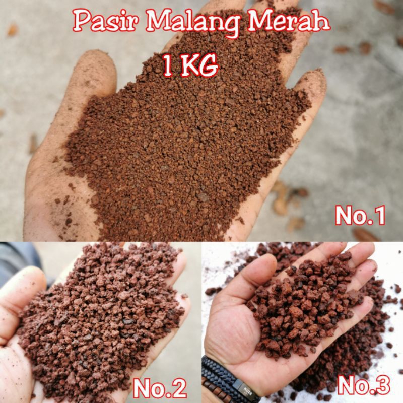 pasir malang merah No.2 aquarium aquascape 1KG/media pasir malang/pasmal merah