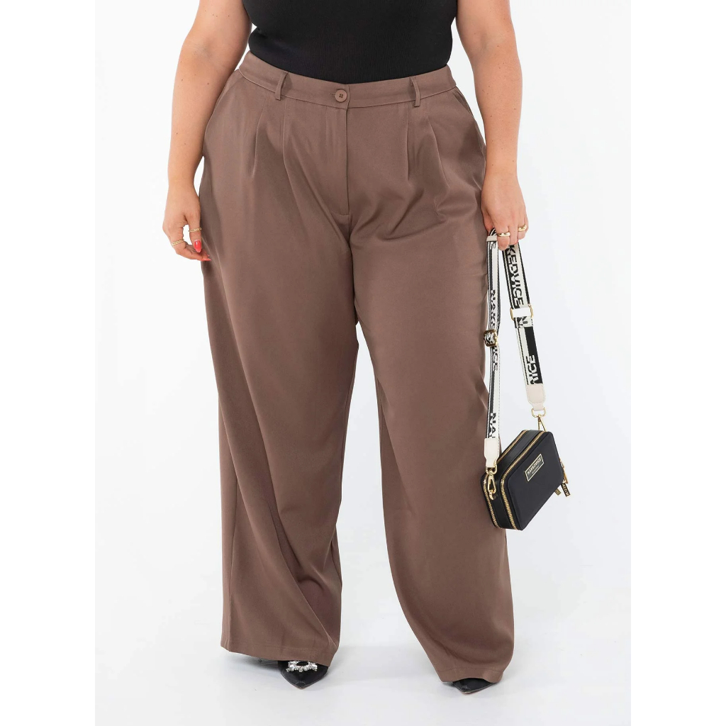 Loose Pants 332 Kulot Jumbo Wanita Highwaist Polyester Premium - Espresso