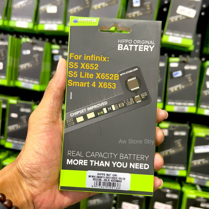 HIPPO Baterai Infinix Smart 4 X653/ S5 X652/ S5 Lite X652B 4000mAh Battery BL-39LX Double Lithium Pr