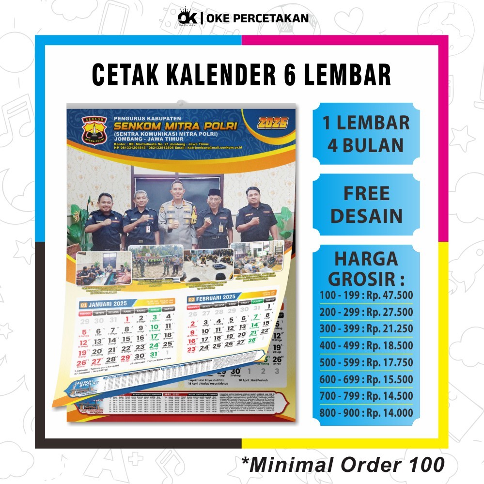 

(FINISHING KLEM SENG | JUMBO) KALENDER DINDING CUSTOM 2025 | PERLENGKAPAN LEMBAGA SEKOLAH ORGANISASI
