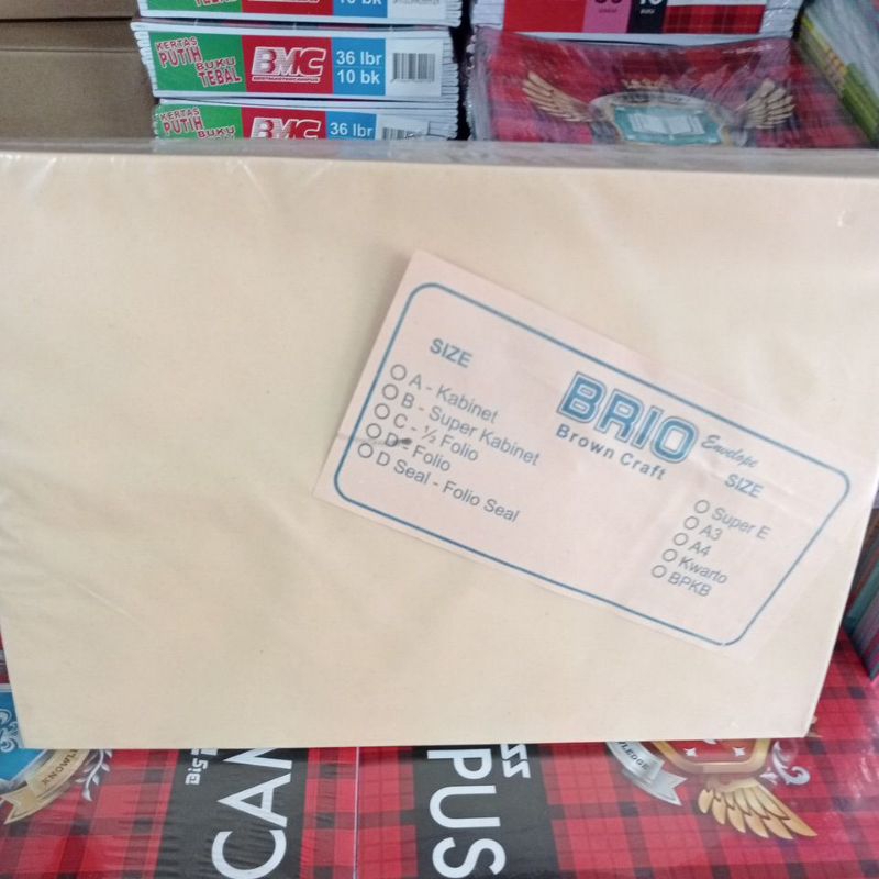 

BRIO Amplop coklat Filio F4 tanpa lem