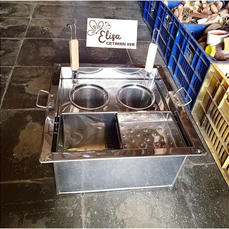 Dandang mie ayam 2 lubang Panci mie ayam Dandang mie kocok bonus saringan