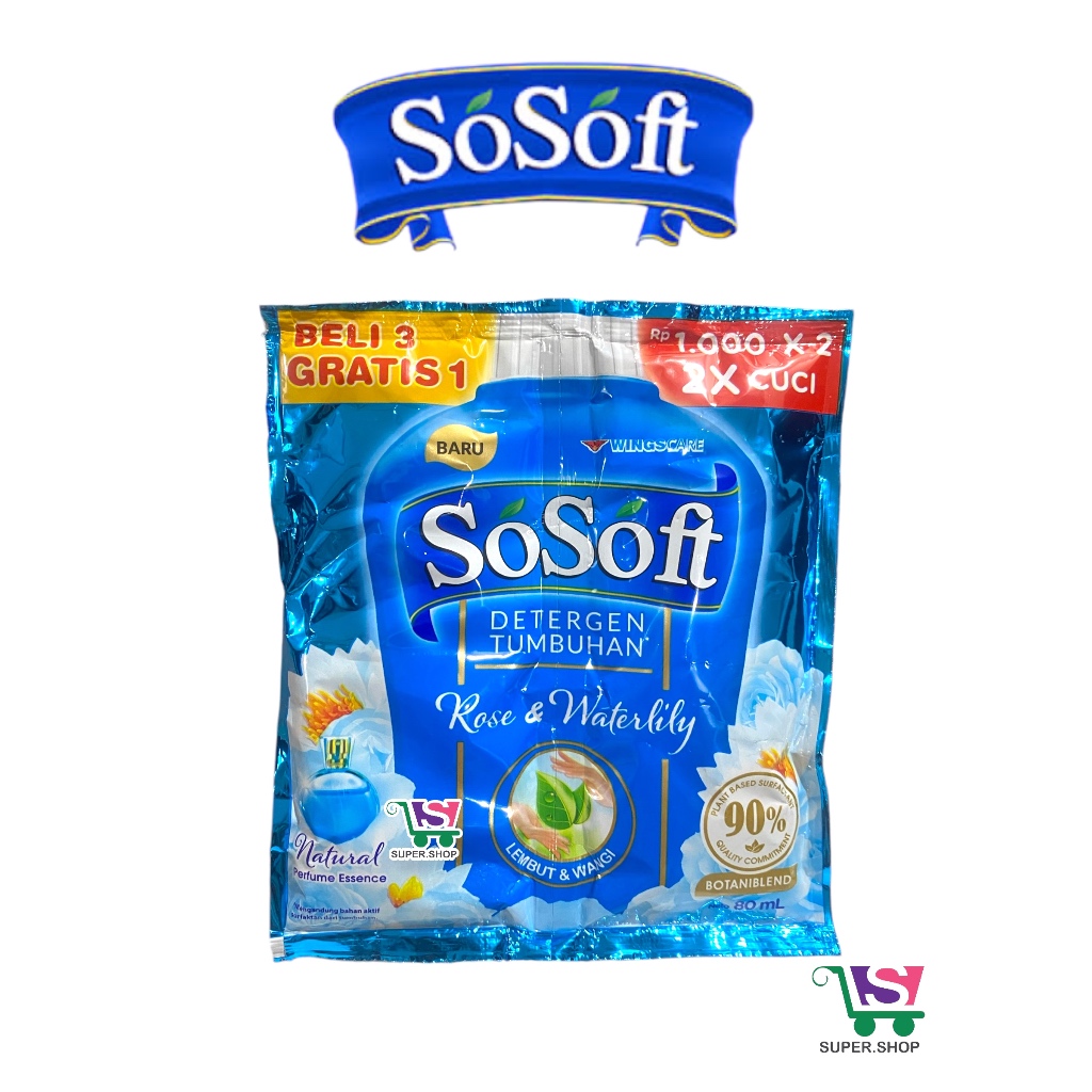 SoSoft / So Soft Detergen Tumbuhan Sachet (80 ml)