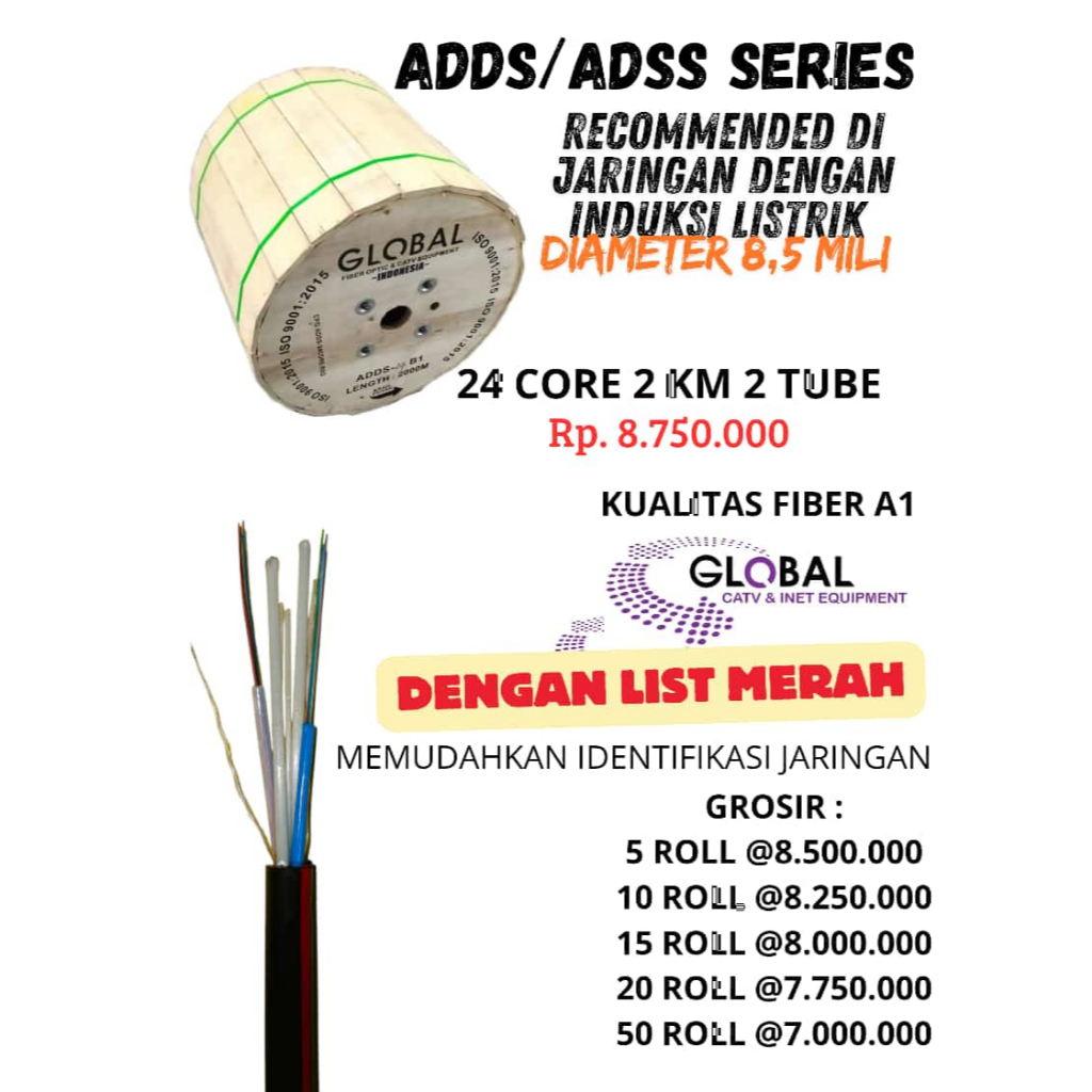 24 CORE ADDS 2KM 2 TUBE