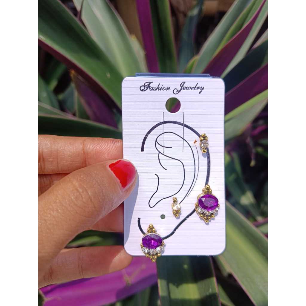 JAKARTA - Anting Wanita Korea ANTING TINDIK UNGU