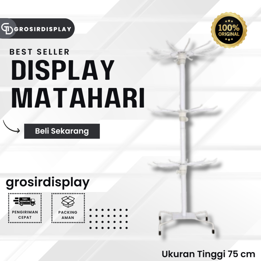 Rak Display Matahari Putar 3 Susun Gantungan Perhiasan & Aksesoris HP Gantungan Aksesoris Matahari 3