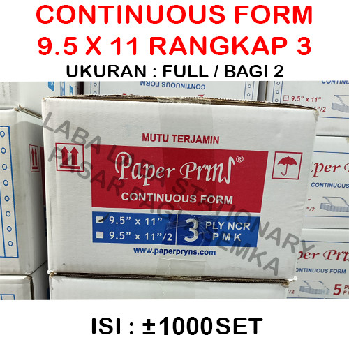 

KERTAS CONTINUOUS FORM PAPER PRINT 9.5 x 11 3 Ply ISI FULL