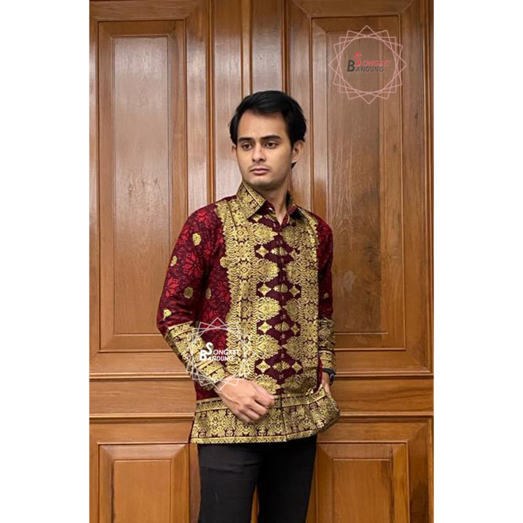 KEMEJA DIANDRA MOTIF SONGKET PALEMBANG FULL PURING UNTUK COUPLE SETELAN DIANDRA BATIK JUPRI BAJU KON