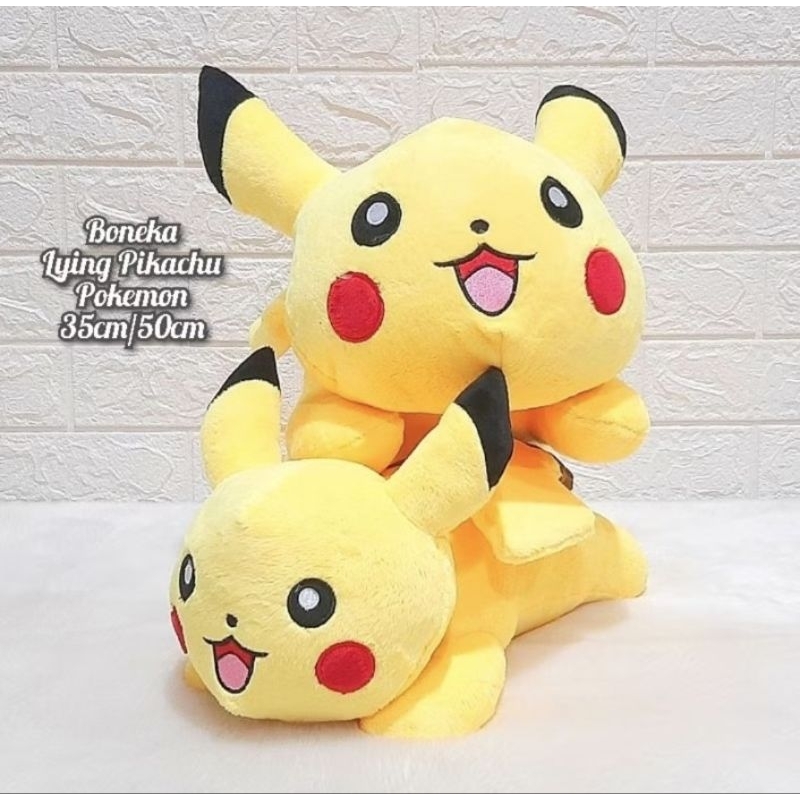 Boneka Gemoy Cute Pokemon Pikachu Lying Pikachu