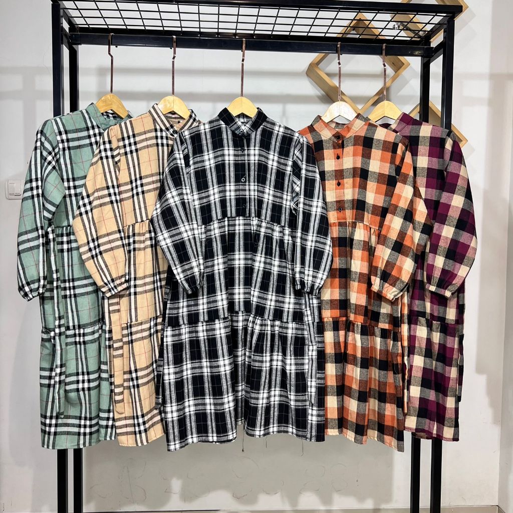 Tunik Flanel / Kemeja Flanel Wanita / Tunik Flanel Kekinian