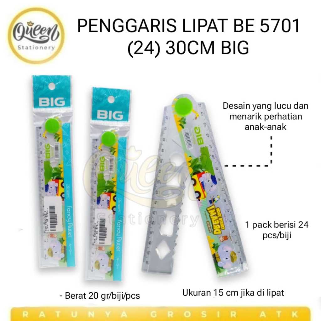 

1 PCS PENGGARIS LIPAT BE 5701(24) 30CM BIG / PENGGARIS PLATIK / RULER / PENGGARIS LIPAT MURAH