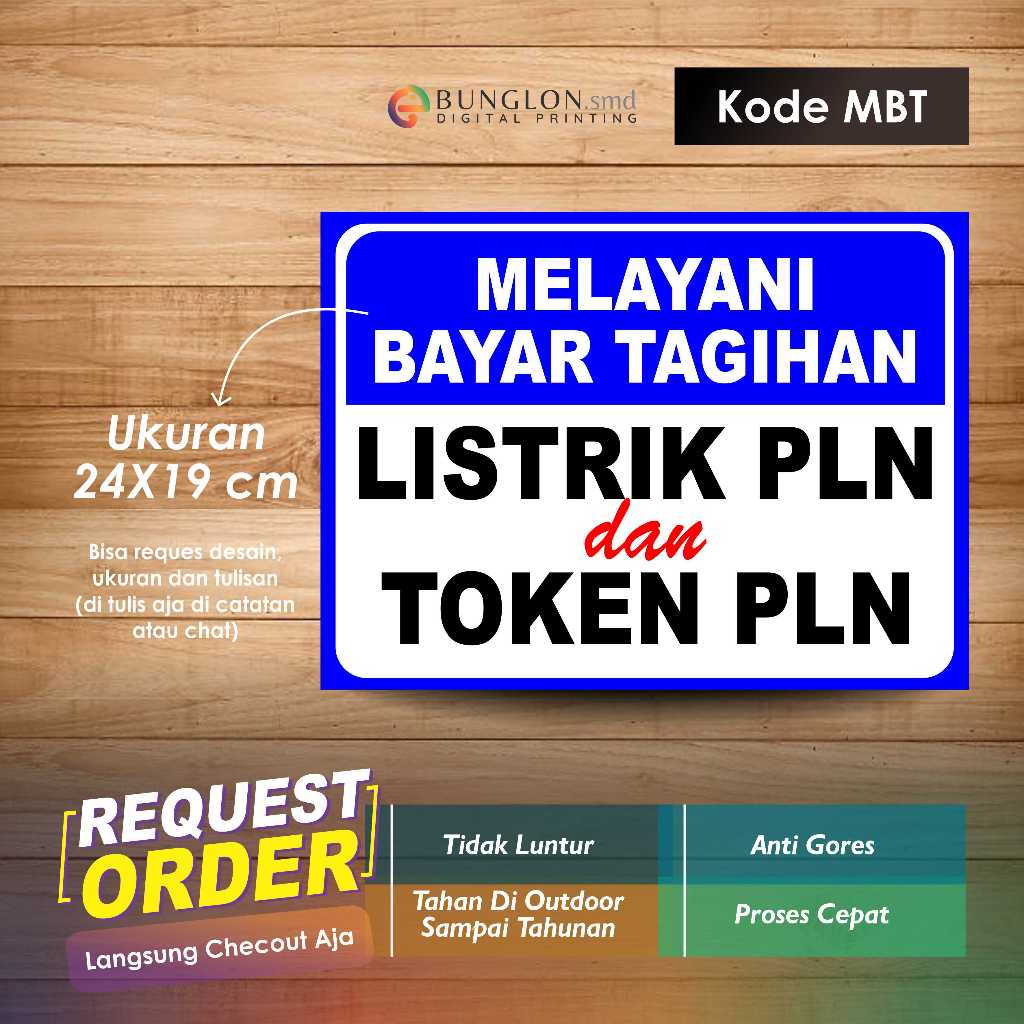 

STIKER MELAYANI BAYAR TAGIHAN LISTRIK PLN DAN TOKEN PLN + LAMINASI KODE MBT BIRU