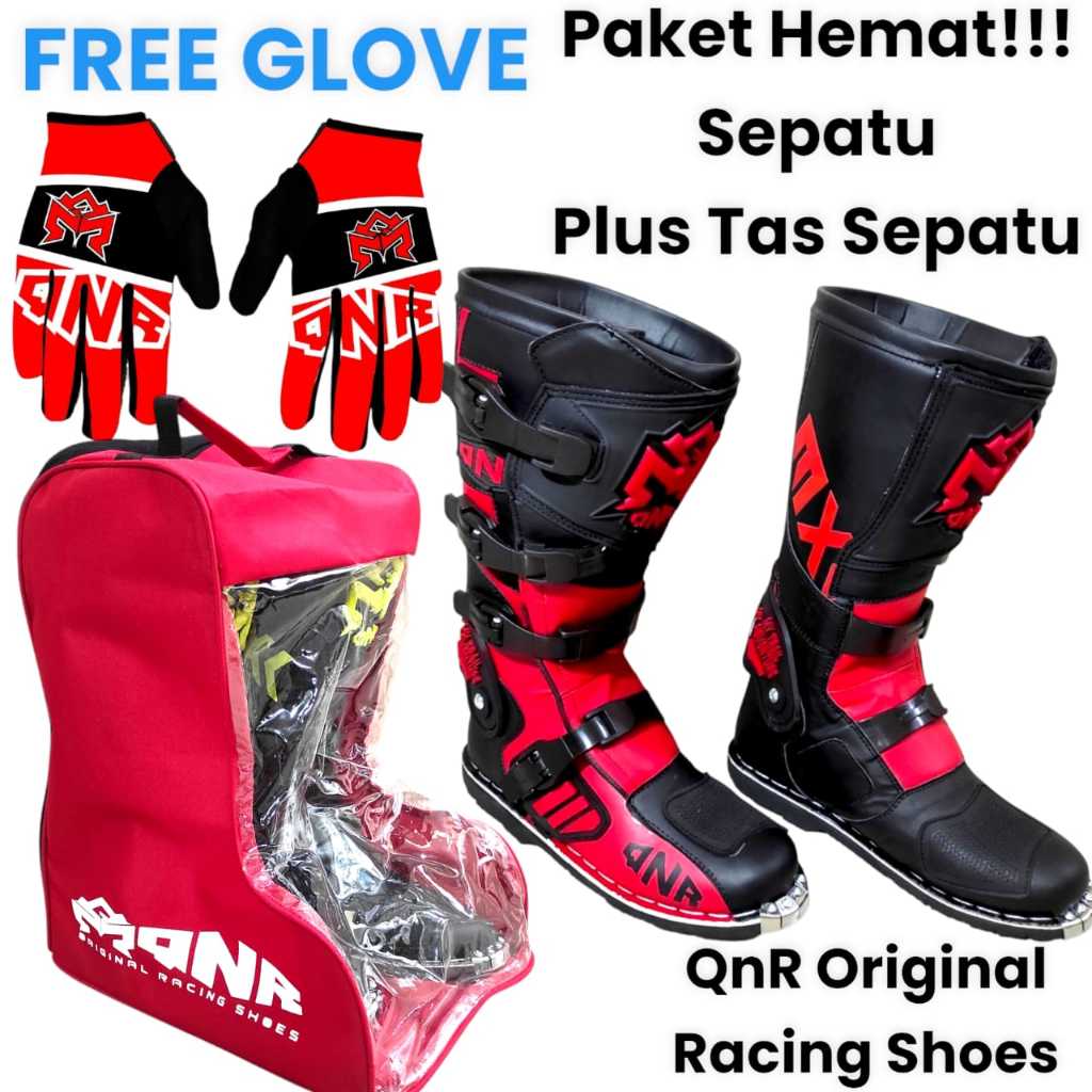 PAKET HEMAT  SEPATU CROSS  QNR ORIGINAL  PLUS TAS JINGJING SEPATU BONUS SARUNG TANGAN PRODUK NEW  DE