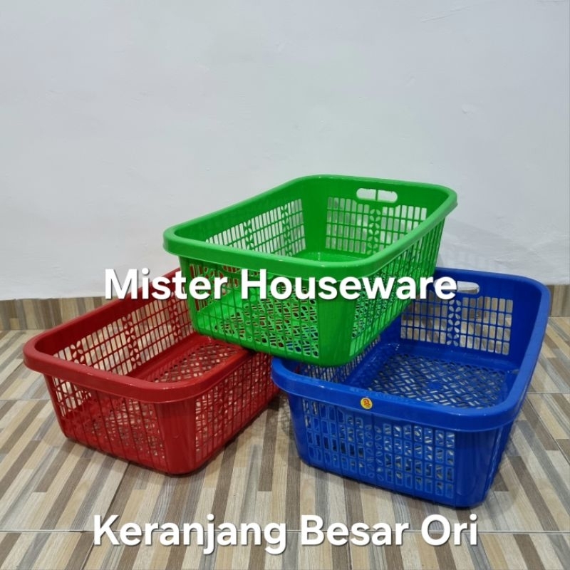 Keranjang Baju Plastik Serbaguna Laundry Tempat Baju Besar Kecil