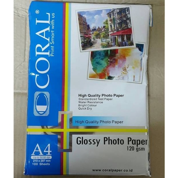

KODE ZFCPA KERTAS FOTO GLOSSY A4 12 GSM CORAL GLOSSY PHOTO PAPER