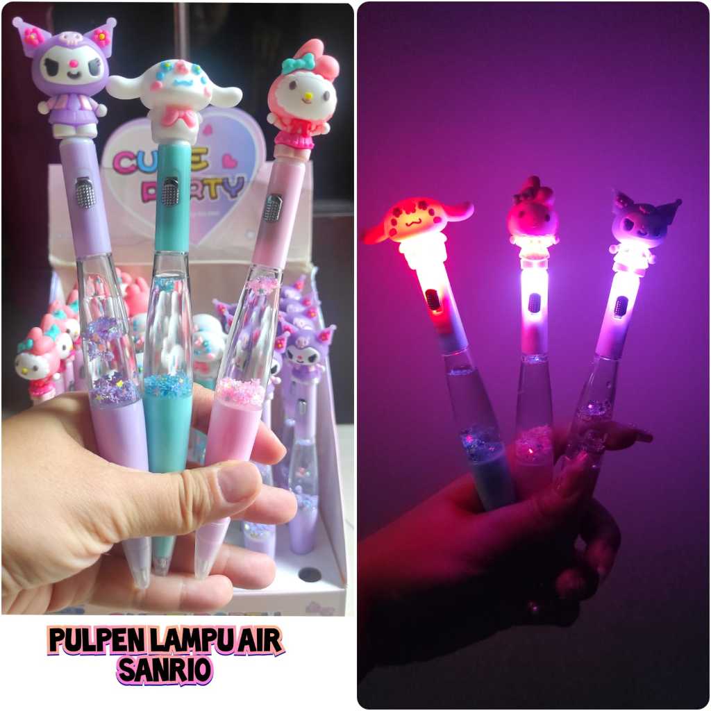 

GM - PULPEN LAMPU WARNA WARNI SANRIO | PULPEN AIR GLITTER LAMPU SANRIO | MELODY | KUROMI | CINAMORROL | CAPYBARA | LABUBU | CRY BABY | PULPEN LUCU | PULPEN CANTIK | PERLENGKAPAN SEKOLAH | ALAT TULIS | PULPEN TINTA HITAM