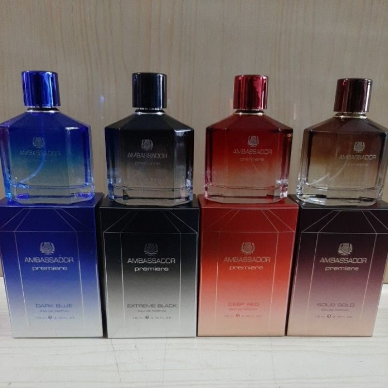 PARFUM AMBASSADOR PREMIERE SERIES 110ML (DEEP RED, EXTREME BLACK, DARK BLUE, SOLID GOLD)