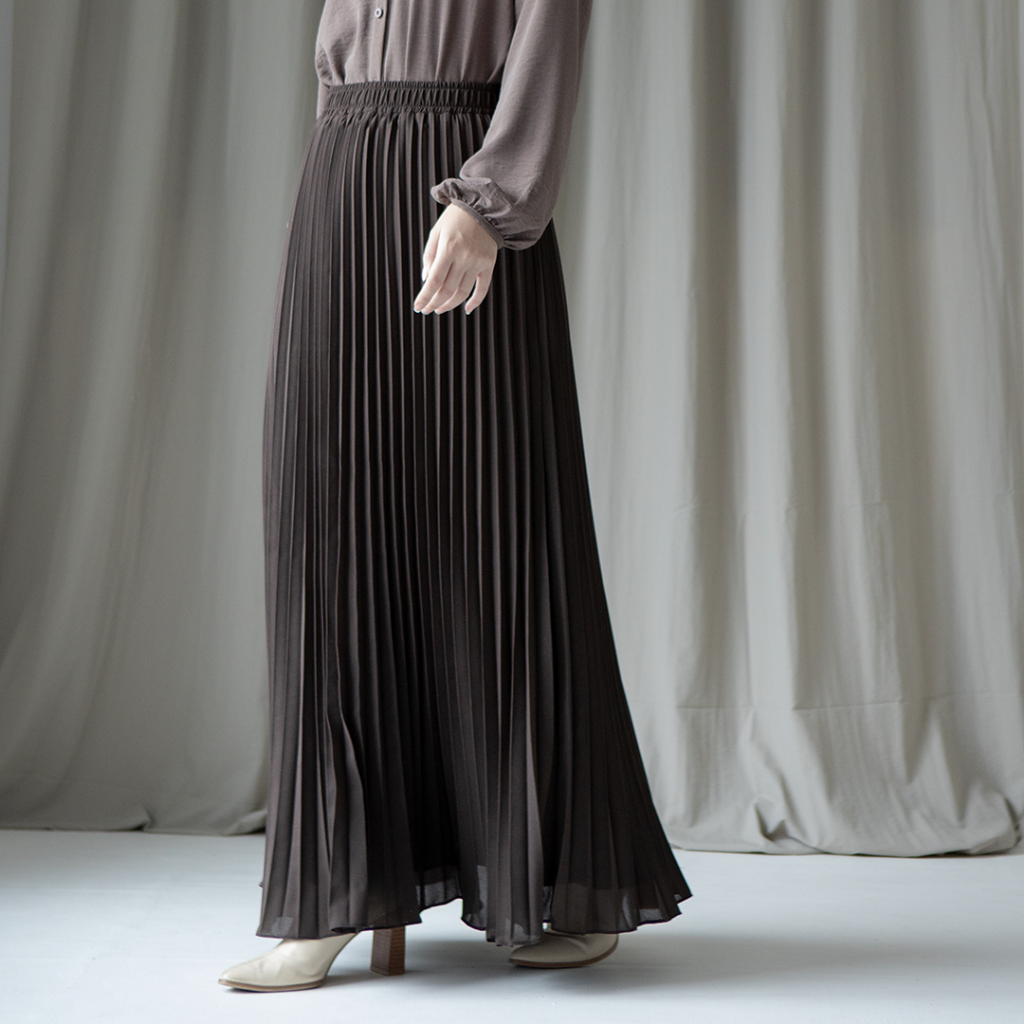 TERMURAH Reska Skirt by Aska Label - Rok wanita pleats rok plisket pinggang full karet warna pink