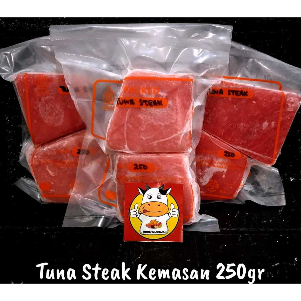 

TUNA STEAK KEMASAN 250/KEMASAN 500GR-FROZEN FOOD-BRONTZ JOGJA