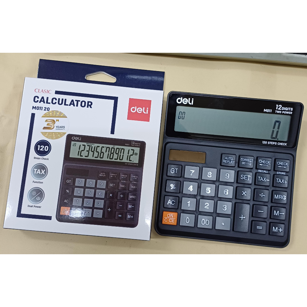 

Deli Classic Calculator M01120 Dual Power 120 Steps Check