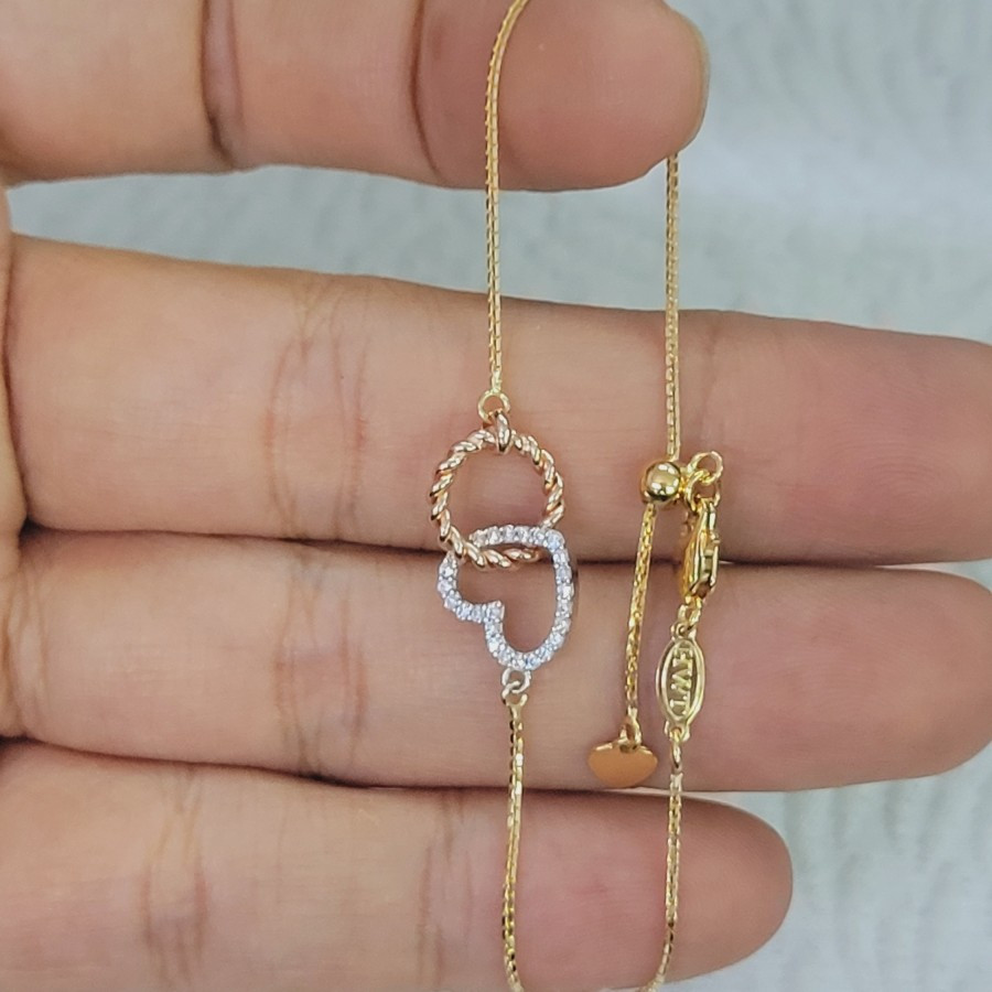 gelang italy santa serut round love variasi boxer emas 70 % 700 70% 16k