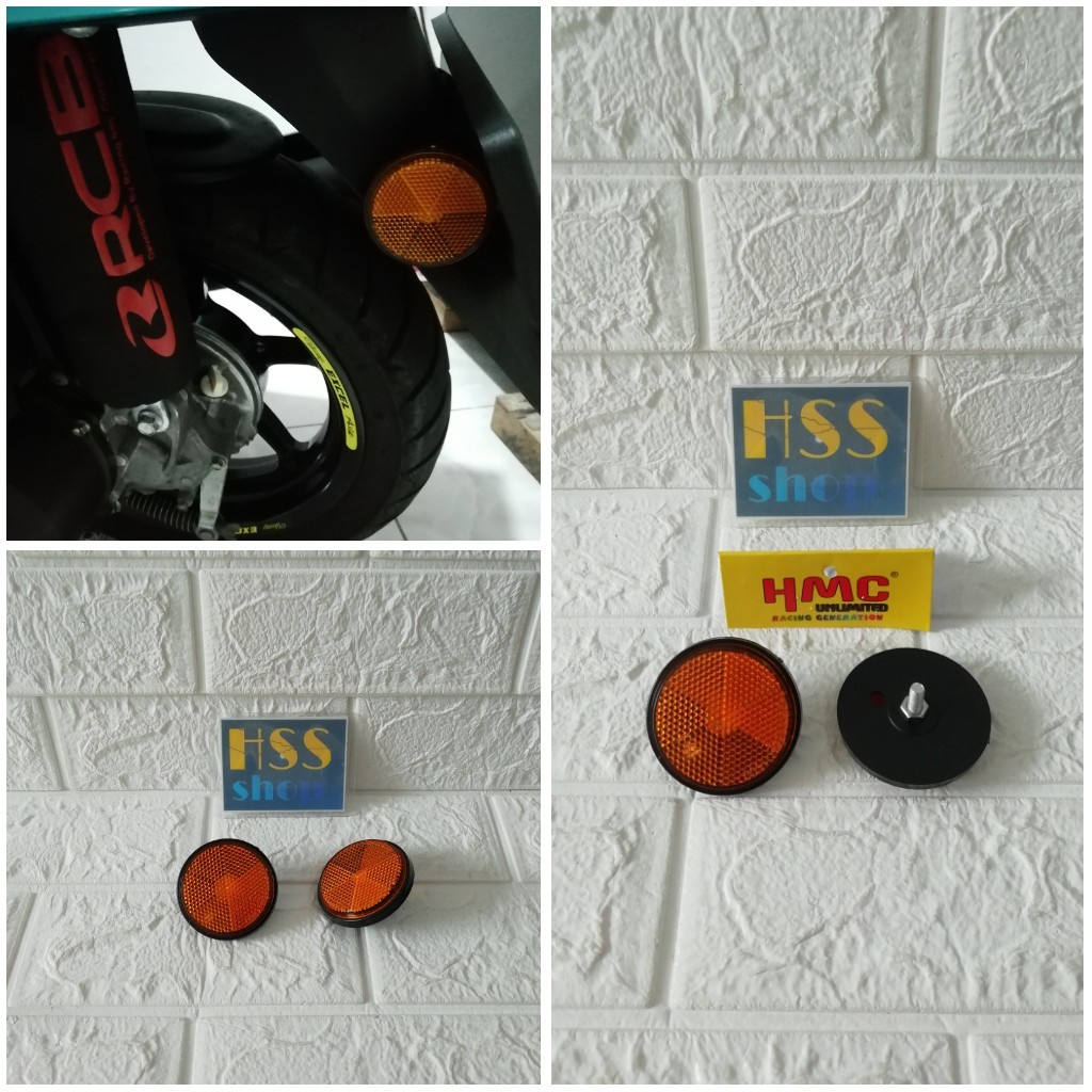 Reflektor Mata Kucing Bulat Untuk Motor, Sepeda, & Mobil. ( Universal )