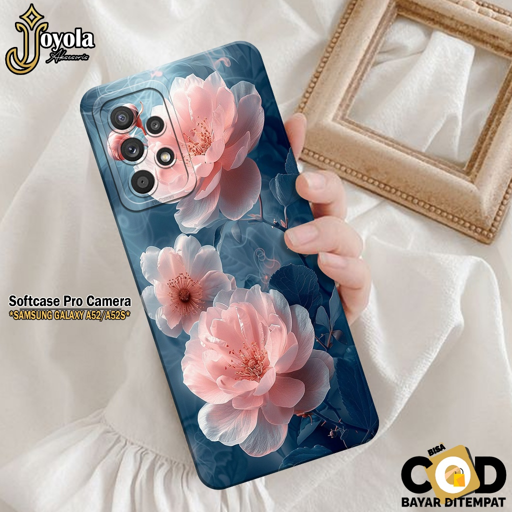 JOYOLA Case Samsung Galaxy A52/A52S Fashion Case Bunga Softcase Samsung Galaxy A52/A52S Pro Camera C
