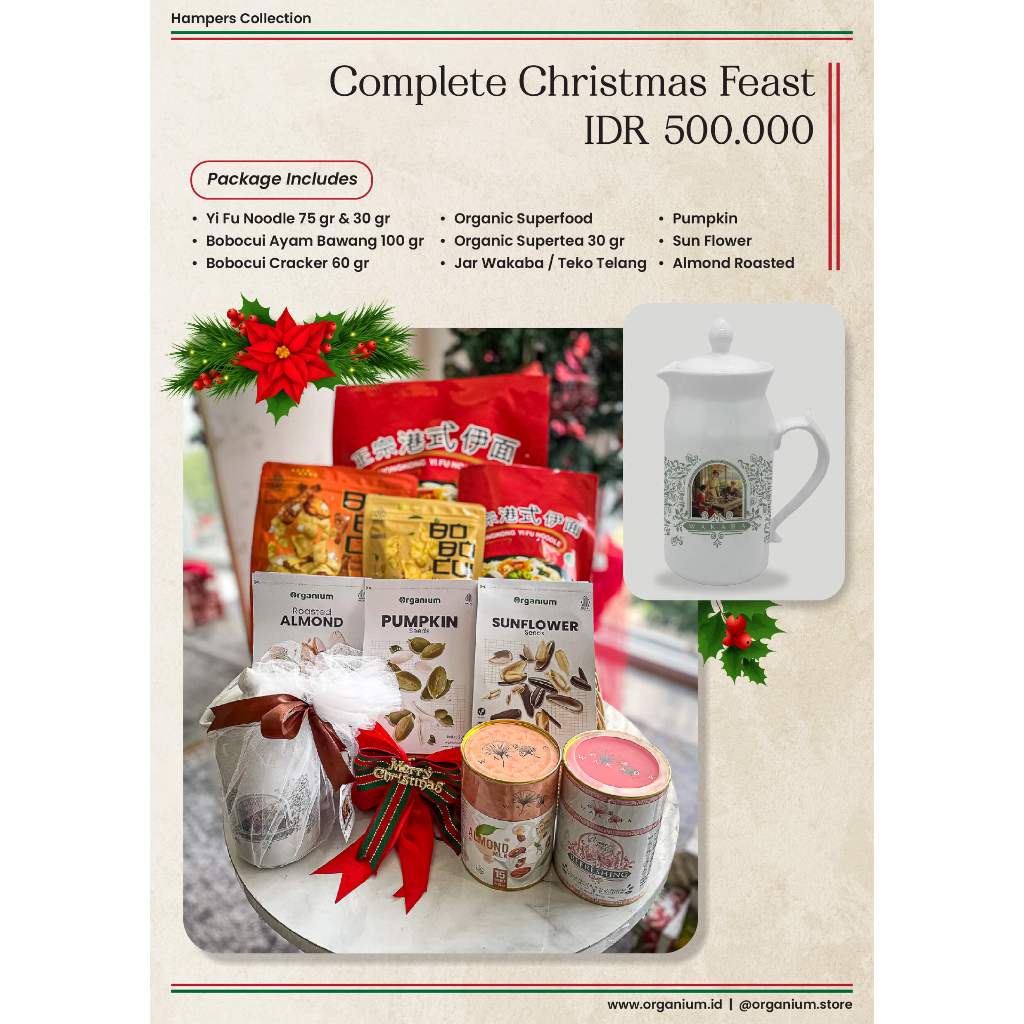 

Hampers Natal Christmas Organium Paket Lengkap Makanan Minuman Complete Feast