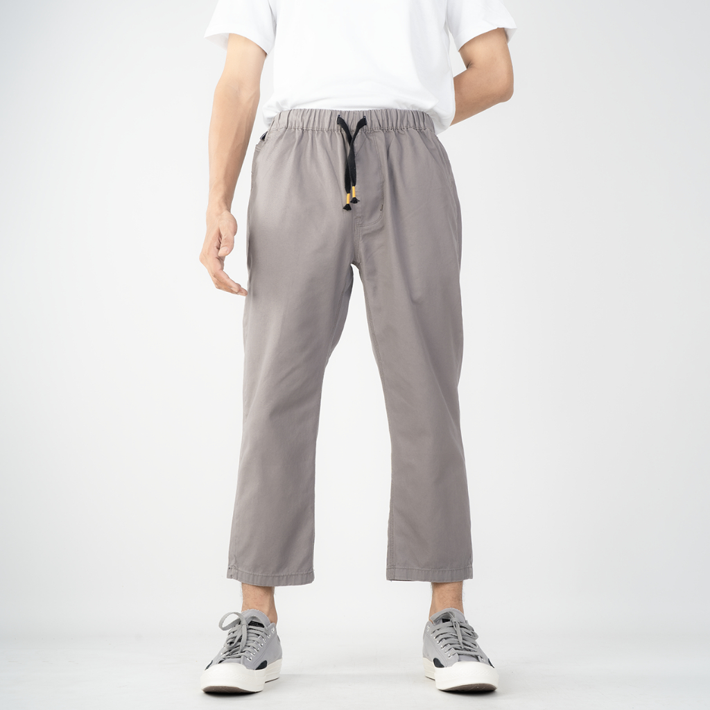 BASMALA - Celana Muslim Dewasa Bahan Katun Twill Celana SIrwal Pria Abu