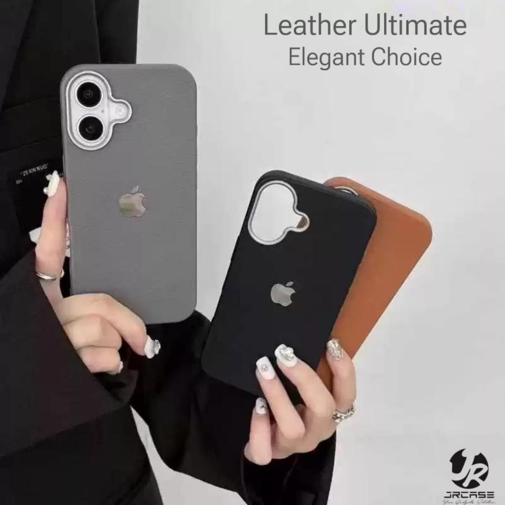 Premium Soft Leather Case Logo For iPhone 16 15 14 13 12 11 Pro Max Plus XR X XS 16+ Frame Camera Ka