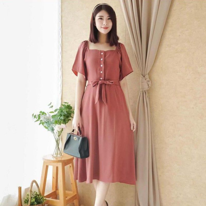 Cod Gaun Dress Wanita Kekinian Casual Korean Style