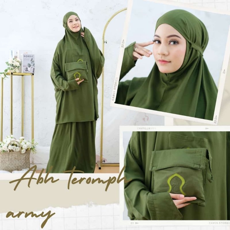 Mukena atas bawah Hadramaut terompah