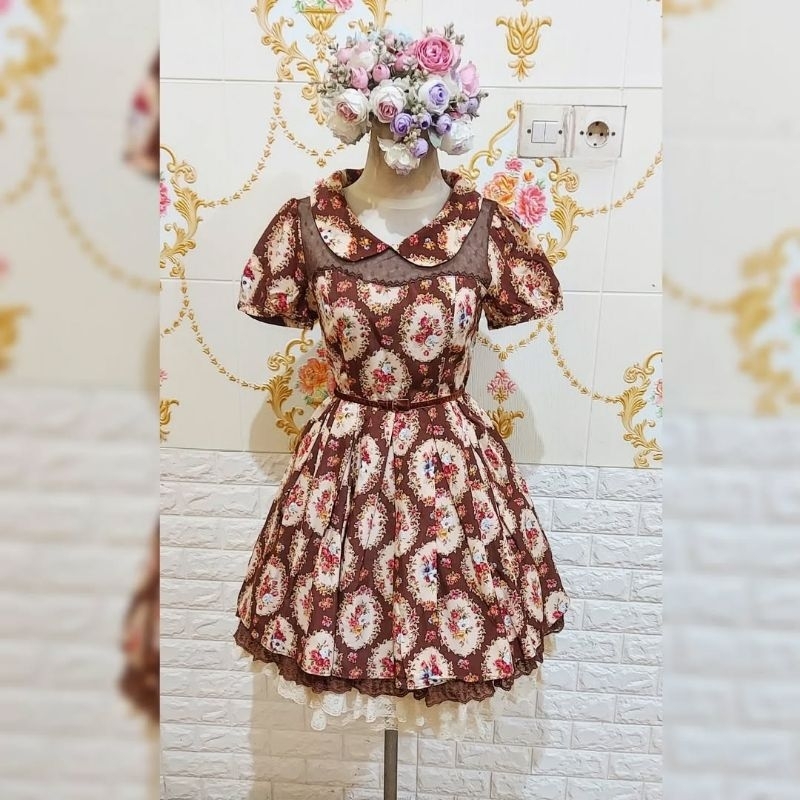 Liz Lisa Kawaii Floral Brown Dress
